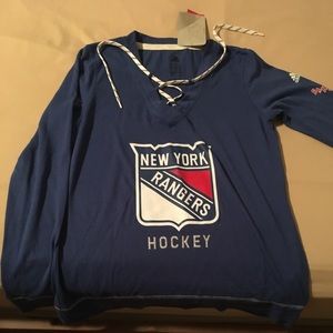 New York Rangers long sleeve tie up top